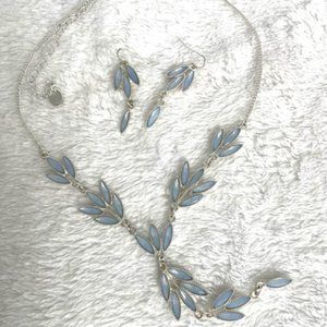 Silver and Blue necklace and earrings